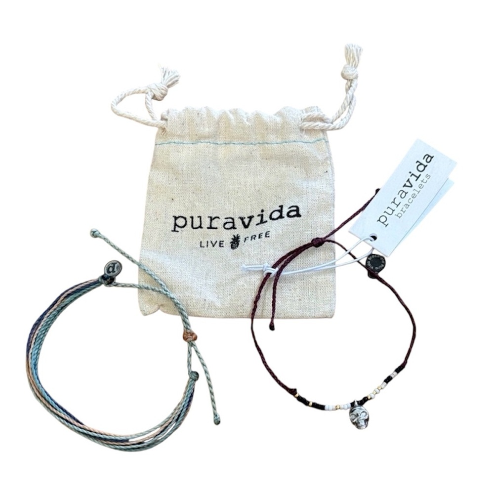 2 Pura Vida Bracelets with Pouch